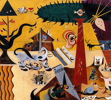 Le cochon dans l'art: Terra Arata de Joan Mirò. La légende de saint Antoine et du cochon. Cariani umbra de Bevagna