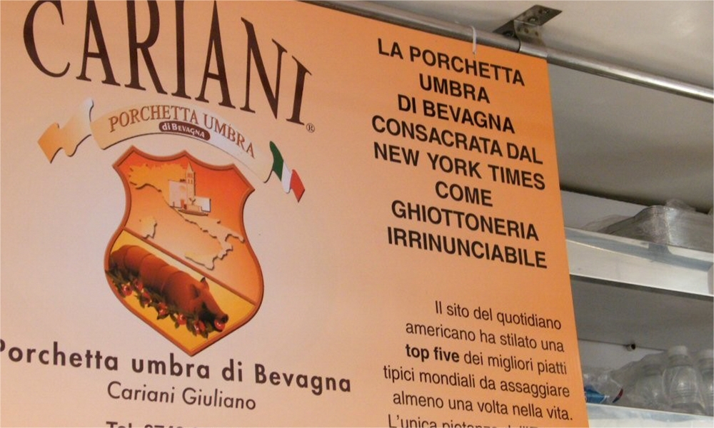 La porchetta de Bevagna est une délicatesse indispensable selon le New York Times